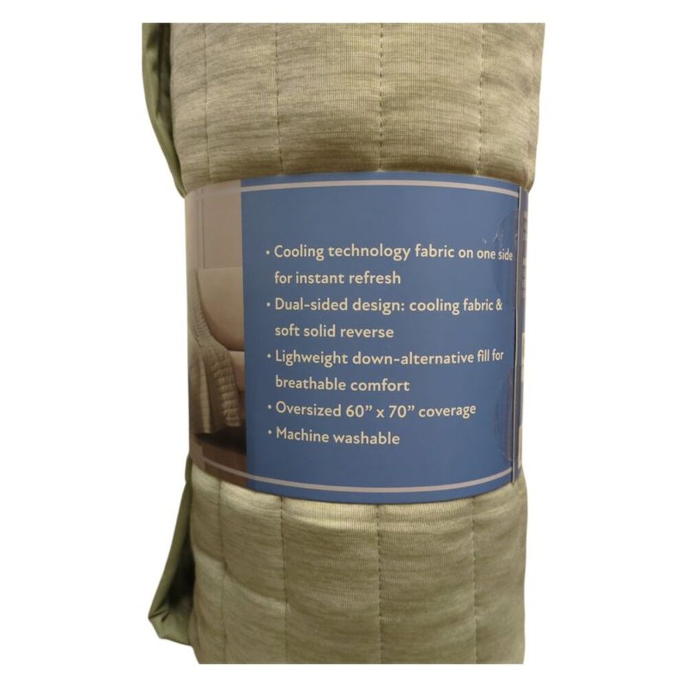 Member's Mark Reversible Cooling Throw Blanket, 60inx70in, Sage - Picture 2 of 3